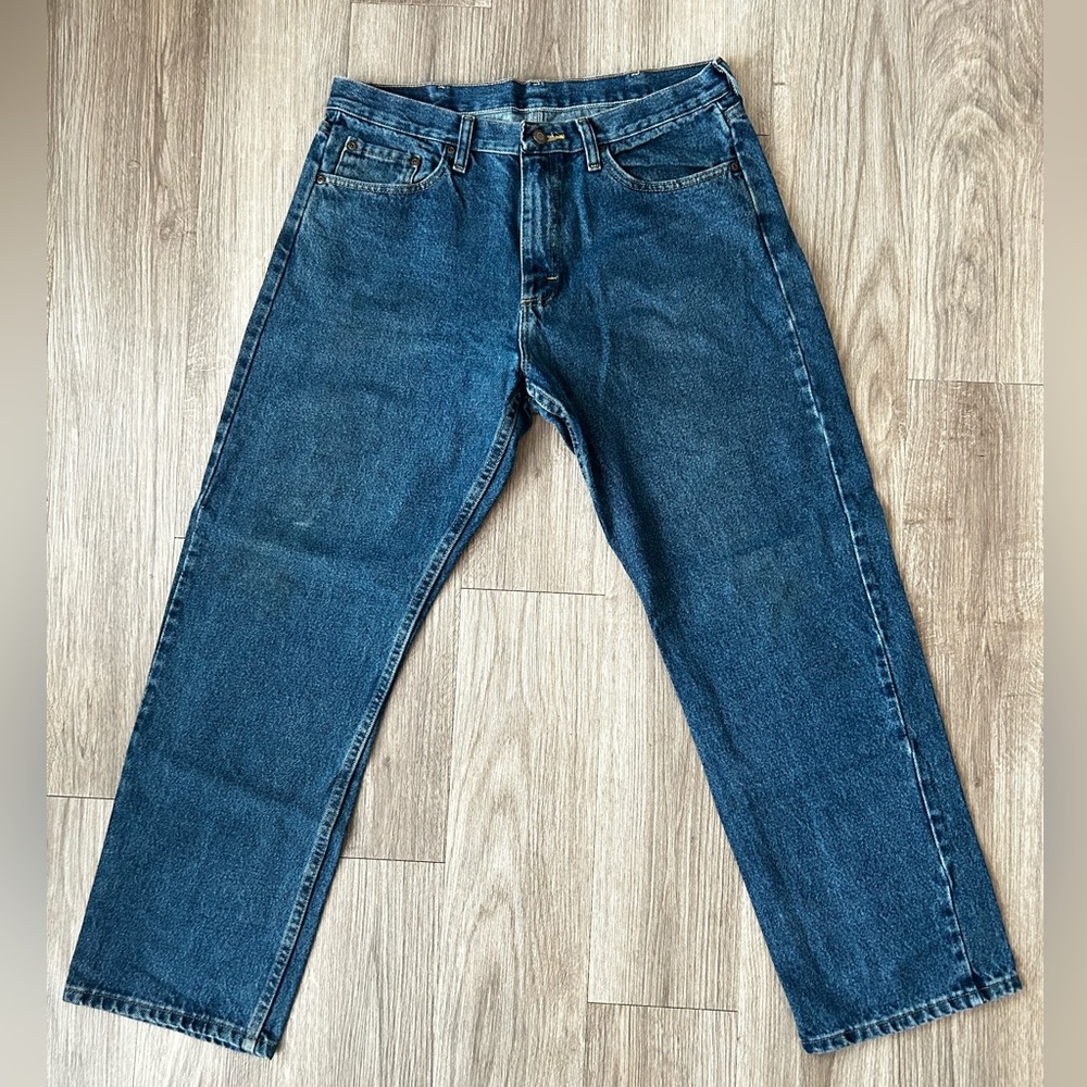 Wrangler relaxed fit jeans men’s 34x30 dark wash gently used